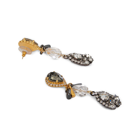 Crystal teardrop gold and silver earrings by Vicki Sarge